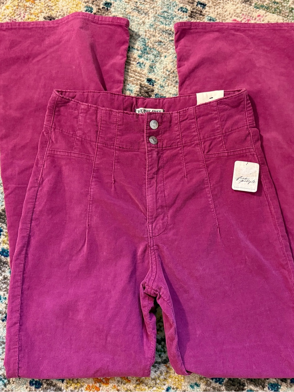 Free People Jayde cord high rise flare pants